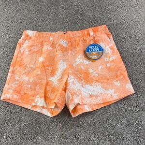 Columbia Womens Size XL Orange Tie Dye Omni Shade UPF 50 Outdoor Shorts Gorpcore
